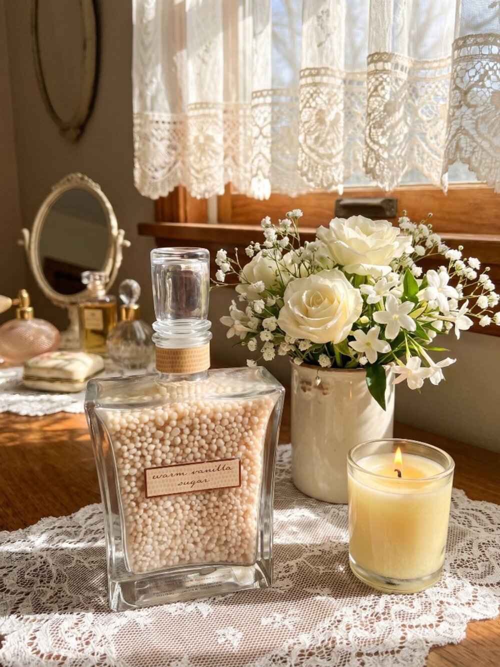 Bath & Body Works Warm Vanilla Sugar Limited Edition Luminous Bath Pearls 6.3 oz
